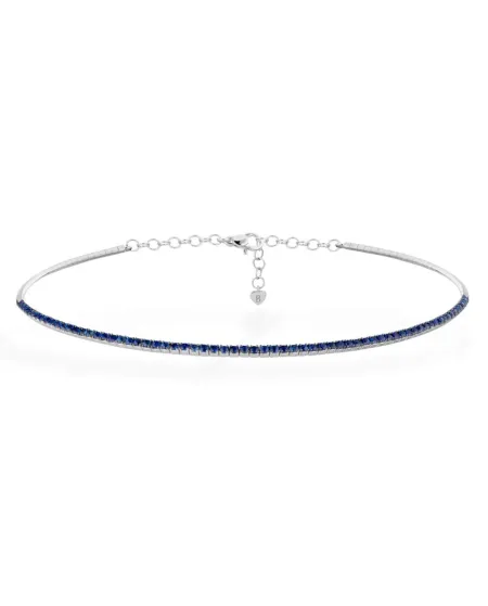 Buonocore Eternity Necklace in White Gold with Blue Sapphires