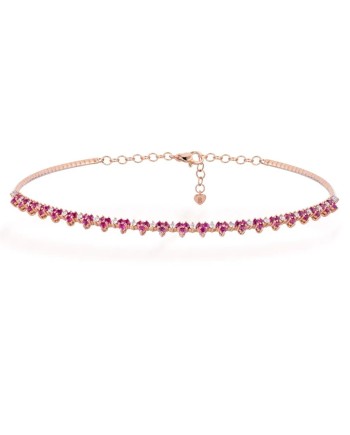 Collana Buonocore Eternity in Oro Rosa con Diamanti e Zaffiri Rosa