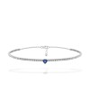 Buonocore Eternity Chocker en or blanc avec diamants saphir cœur