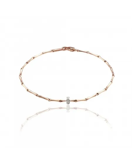 Bracelet Chimento Bamboo Shine en Or Bicolore et Diamants
