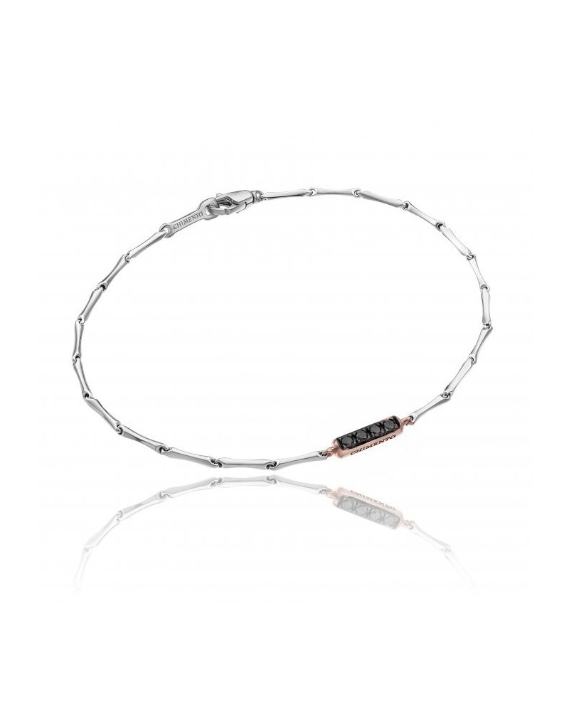 Bracciale Chimento D-Bamboo in Bicolore e Diamanti Neri