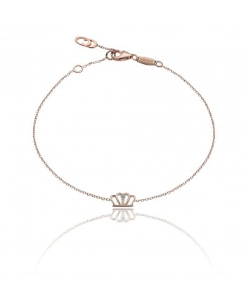 Bracciale Chimento "Love in" in Oro Rosa con Corona e Diamante Bianco