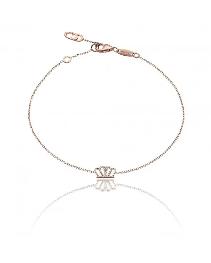 Bracciale Chimento "Love in" in Oro Rosa con Corona e Diamante Bianco
