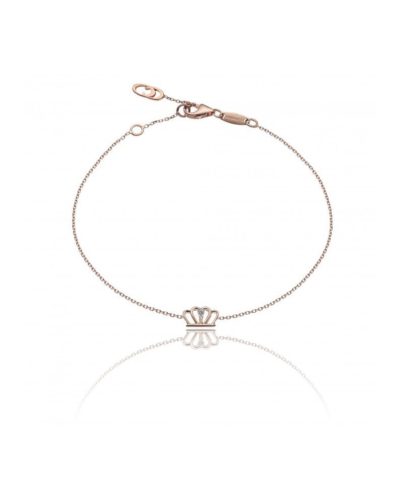 Bracciale Chimento "Love in" in Oro Rosa con Corona e Diamante Bianco