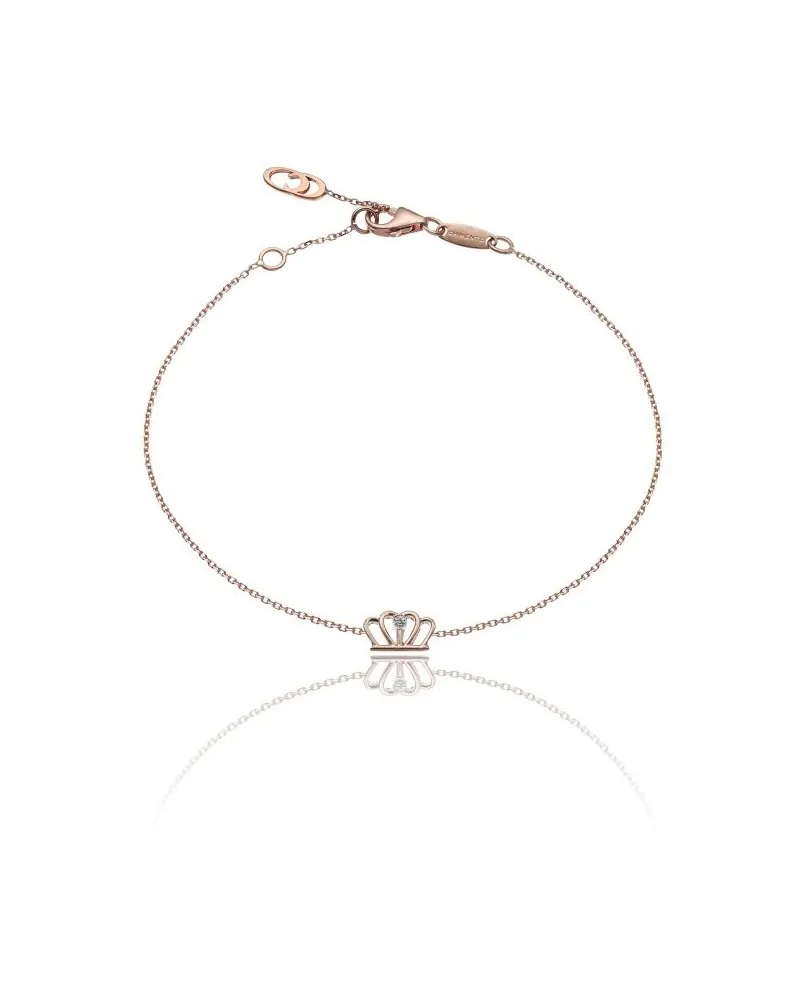 Bracciale Chimento "Love in" in Oro Rosa con Corona e Diamante Bianco