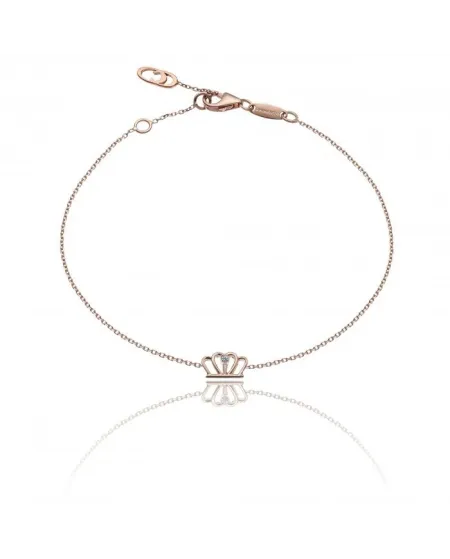 Bracciale Chimento "Love in" in Oro Rosa con Corona e Diamante Bianco