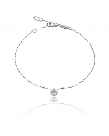 Bracciale Chimento "Love in" in Oro Bianco con Cuore e Diamanti