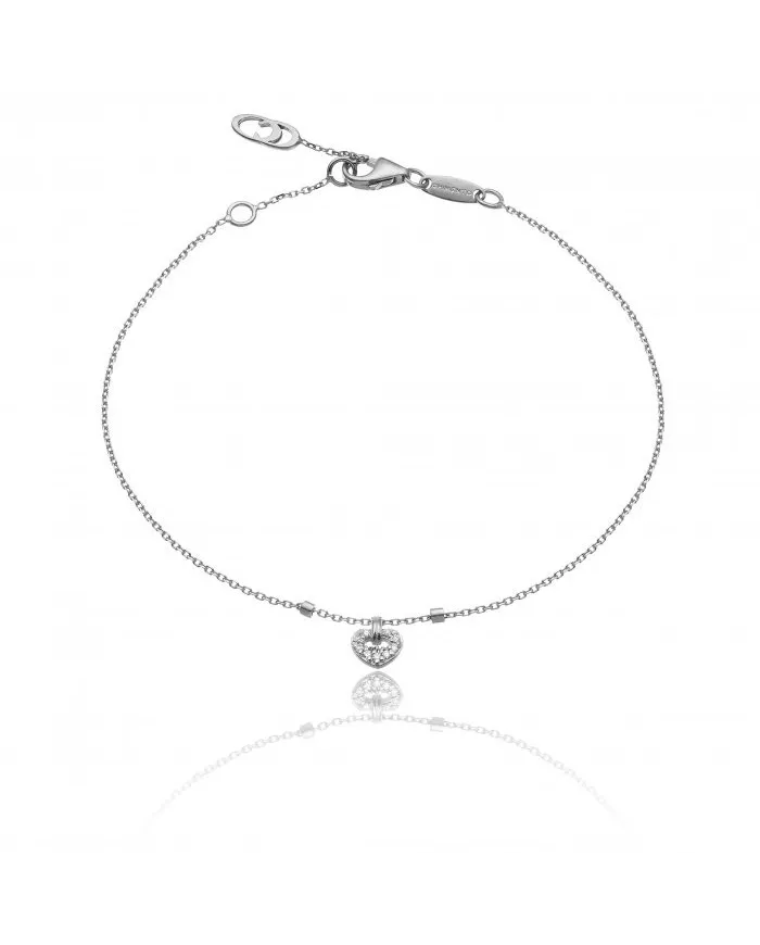 Bracciale Chimento "Love in" in Oro Bianco con Cuore e Diamanti
