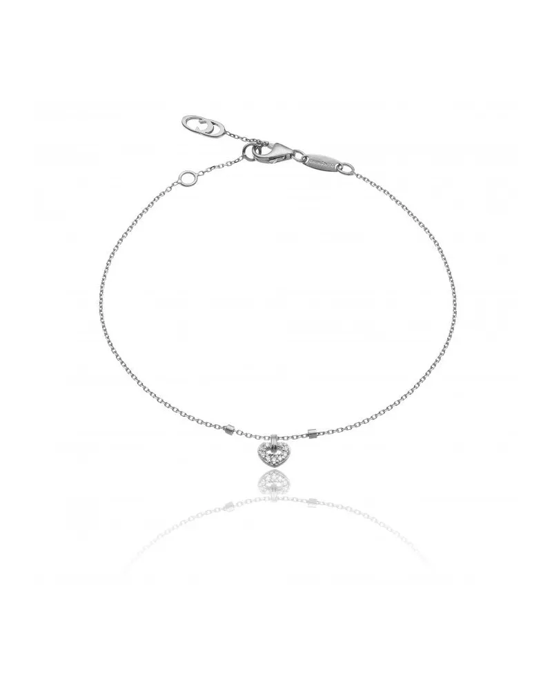 Bracciale Chimento "Love in" in Oro Bianco con Cuore e Diamanti