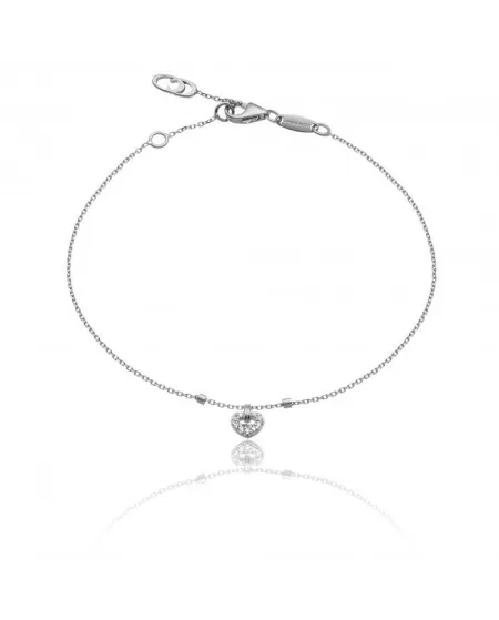 Bracciale Chimento "Love in" in Oro Bianco con Cuore e Diamanti
