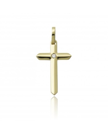 Croce Chimento Tradition Gold Immagini Sacre in Oro Giallo con Diamante Bianco