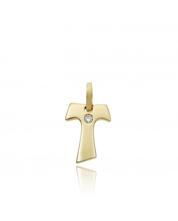 Croce Chimento Tradition Gold Immagini Sacre in Oro Giallo con Diamante Bianco