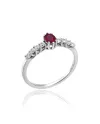 Anello Chimento Queen in Oro Bianco con Diamanti Bianchi e Rubino