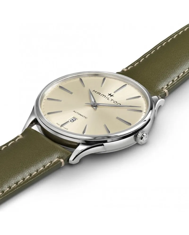Orologio Hamilton Jazzmaster Thinline Auto cinturino verde oliva |  Gioielleria Casella | Orologi automatici