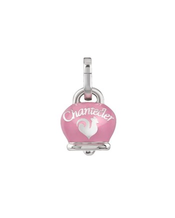 Ciondolo Chantecler Et Voilà Medio con Campanella in Argento, Smalto Rosa e Farfalla