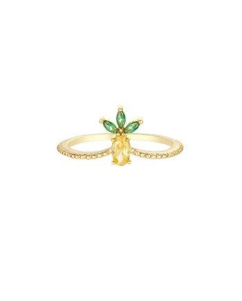 Bague ananas Fruit & Jewels en laiton et PVD or
