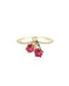 Bague cerise Fruit & Jewels en laiton PVD doré
