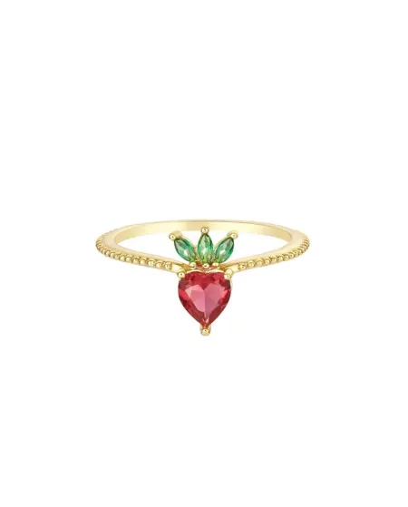 Bague Pomme Fruit & Jewels en laiton PVD doré