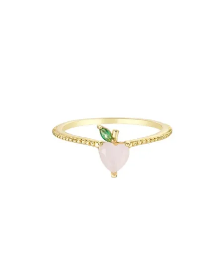 Bague Pêche Fruit & Jewels en laiton PVD doré