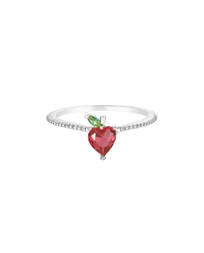 Bague Pomme Fruit & Jewels en laiton et PVD argent