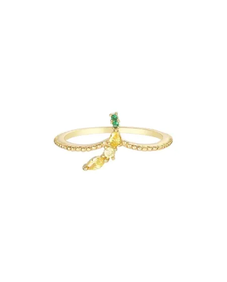 Fruit & Jewels Banana Ring in Brass and Gold PVD