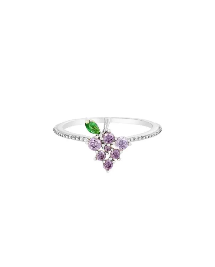 Fruit & Jewels Grape Ring in Brass and Silver PVD