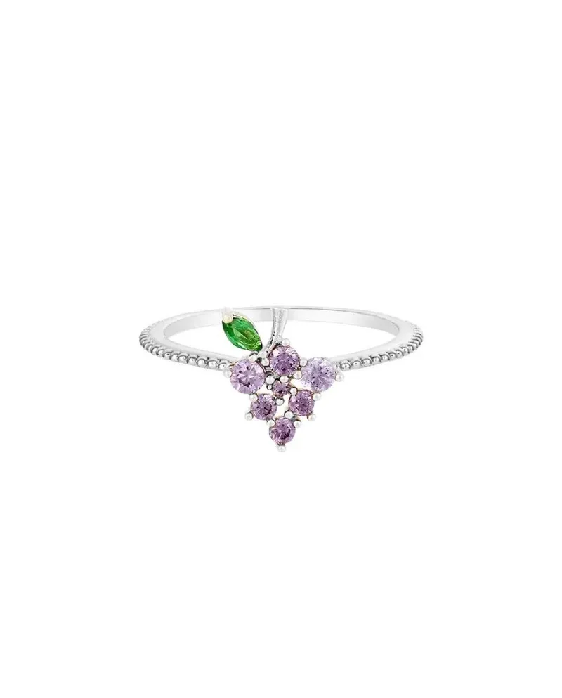 Bague Fruit & Jewels en laiton et argent PVD, motif raisin