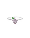 Bague Fruit & Jewels en laiton et argent PVD, motif raisin