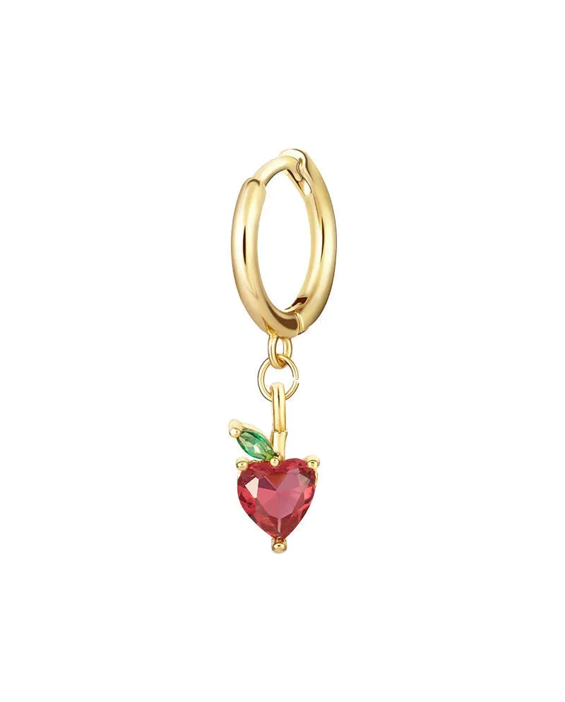 Mono Orecchino Pendente Fruit & Jewels Mela in Ottone Pvd Oro Giallo