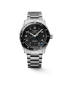 Orologio Longines Spirit Zulu Time con Quadrante Nero e Bracciale in Acciaio