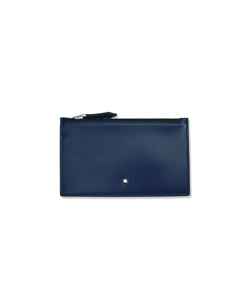 Custodia Montblanc Meisterstuck in Pelle Blu con Cerniera