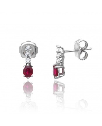 Orecchini Chimento Tradition Diamond Queen in Oro Bianco con Diamanti e Rubino