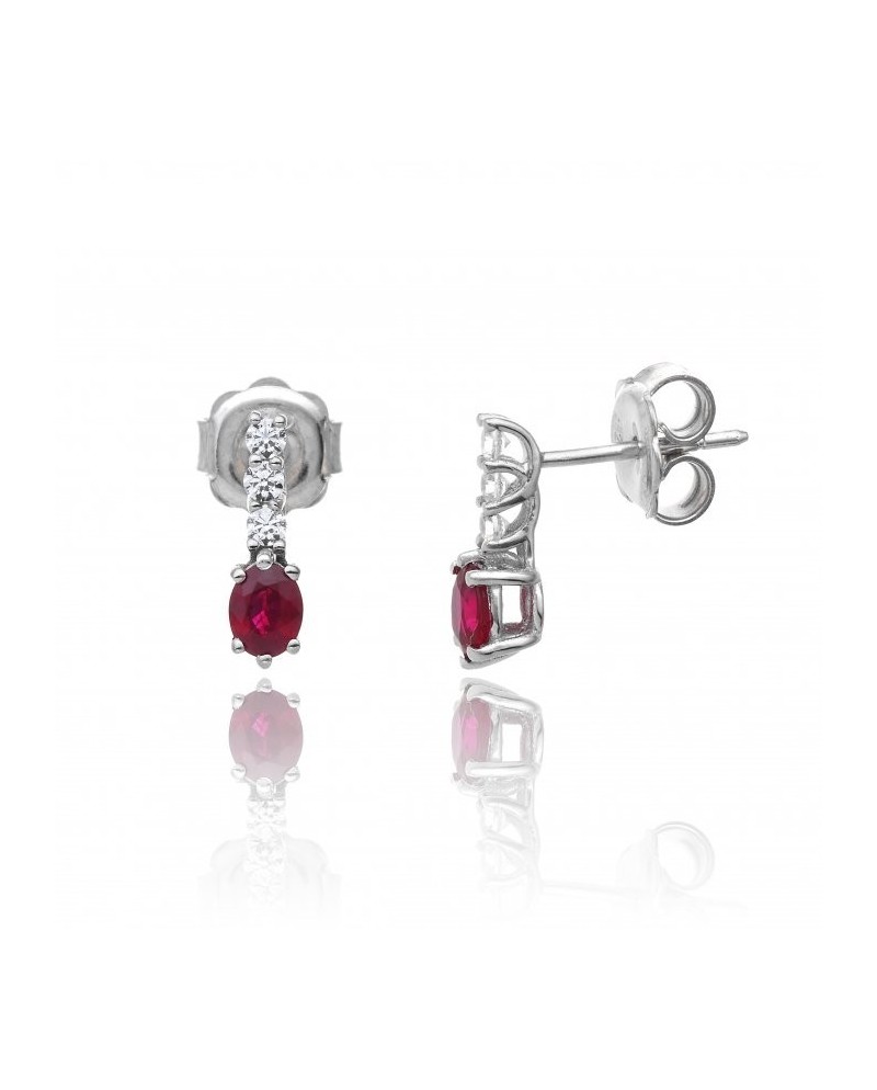 Orecchini Chimento Tradition Diamond Queen in Oro Bianco con Diamanti e Rubino