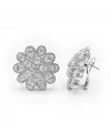 Orecchini Leo Pizzo in Oro Bianco con Fiori di Diamanti Bianchi