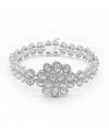 Bracciale Leo Pizzo in Oro Bianco con Fiore di Diamanti Bianchi