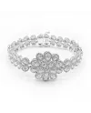 Bracciale Leo Pizzo in Oro Bianco con Fiore di Diamanti Bianchi