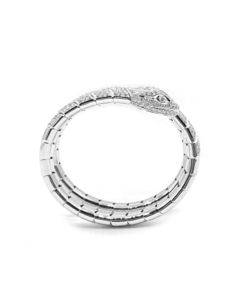 Bracciale Leo Pizzo Serpente in Oro Bianco con Diamanti Bianchi