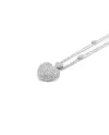 Collana Leo Pizzo in Oro Bianco con Cuore di Diamanti Bianchi