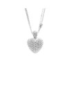 Collana Leo Pizzo in Oro Bianco con Cuore di Diamanti Bianchi