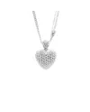 Collana Leo Pizzo in Oro Bianco con Cuore di Diamanti Bianchi