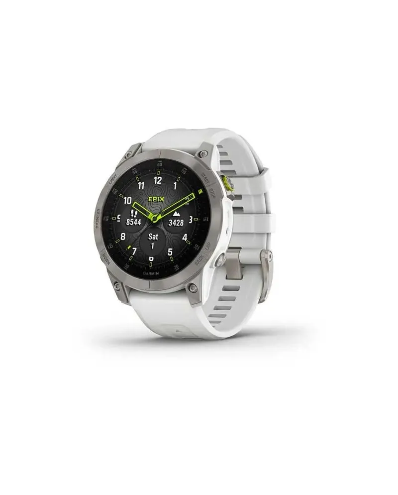 Garmin Epix Sapphire White Titanium SmartWatch with Rubber Strap