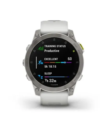 Garmin Epix Sapphire White Titanium SmartWatch with Rubber Strap