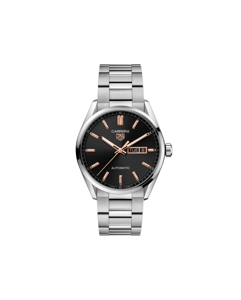 Orologio Tag Heuer Carrera con Quadrante Nero e Cinturino in Acciaio 41 mm Orologio Tag Heuer Carrera con Quadrante Nero e Cinturino in Acciaio 41 mm