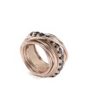 Filodellavita 13-Thread Ring in Rose Gold and Black Diamonds