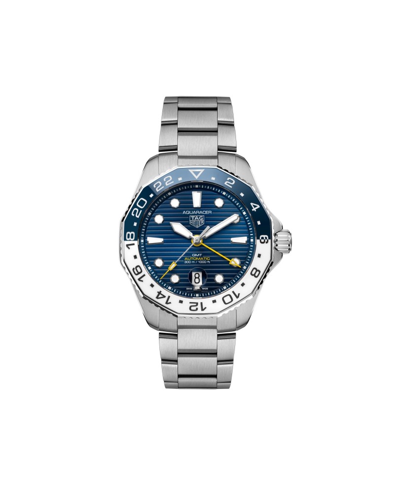 Orologio Tag Heuer Aquaracer Professional 300 GMT con Quadrante Blu e Cinturino in Acciaio