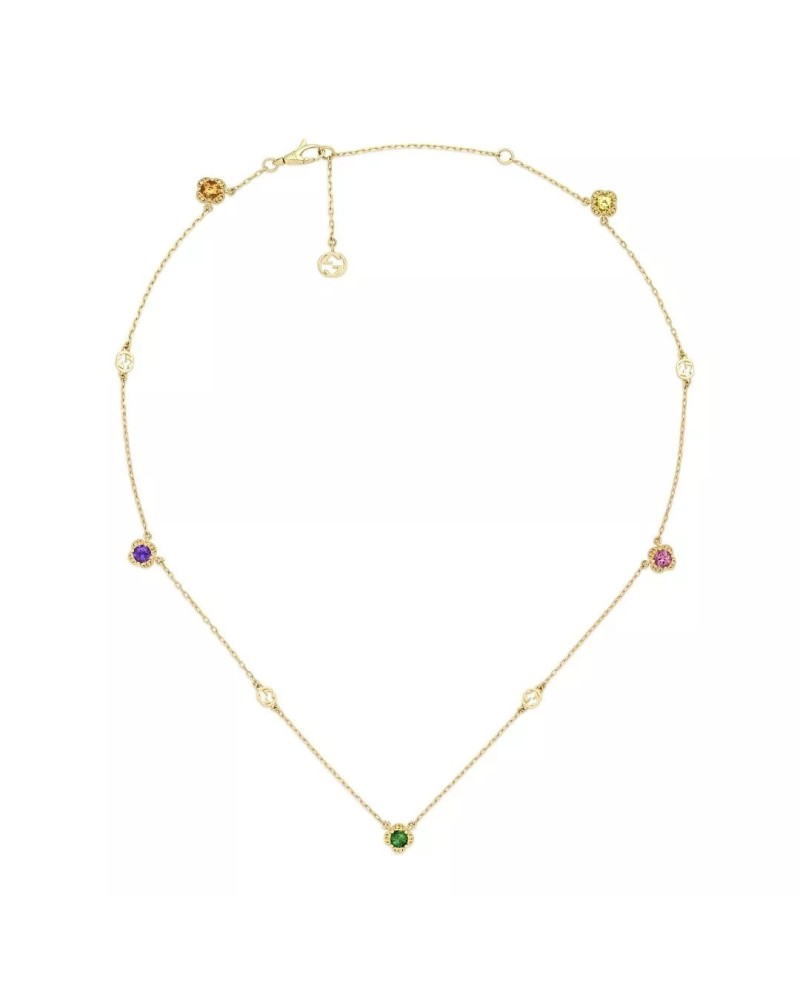 Collana Gucci Interlocking in Oro Giallo con Pietre