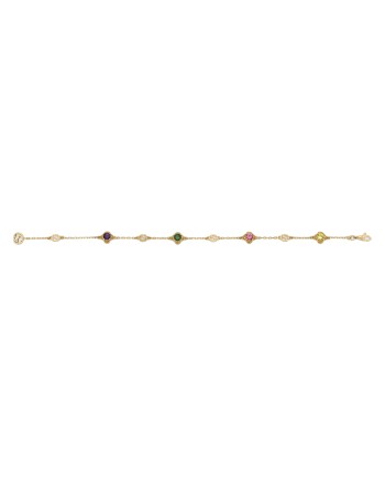 Gucci Interlocking Bracelet in Yellow Gold with Stones