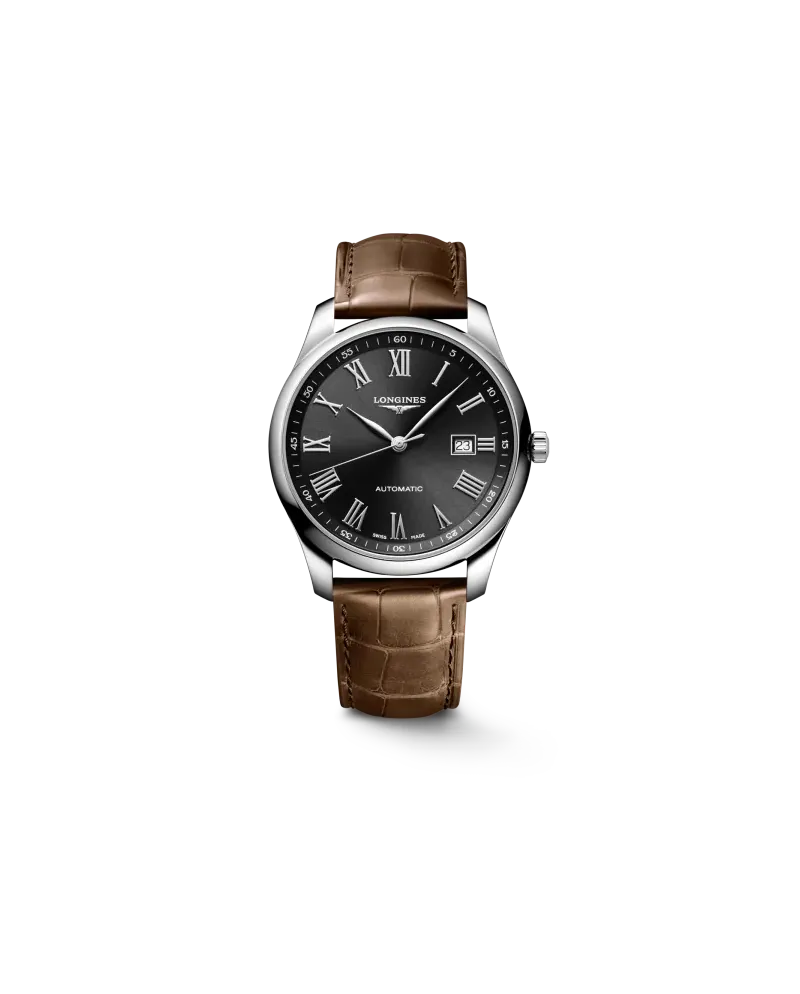 Orologio The Longines Master Collection con Quadrante Nero e Cinturino in Pelle