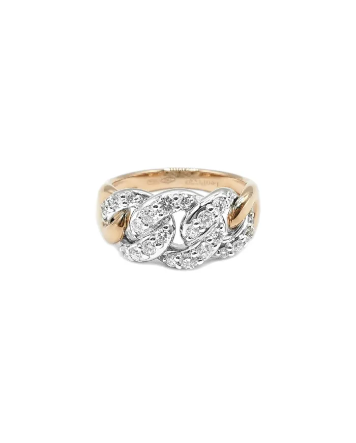 Bague Groumette Leo Pizzo en or bicolore avec diamants blancs