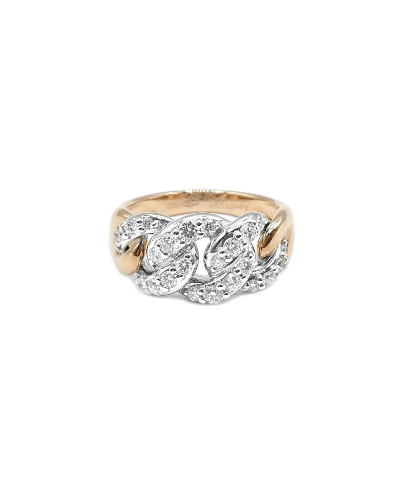 Bague Groumette Leo Pizzo en or bicolore avec diamants blancs